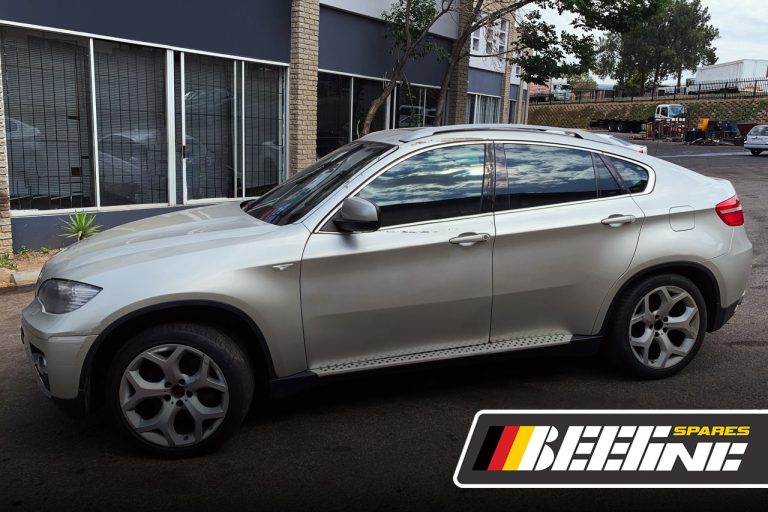 BMW X6 50i Stripping for used spares, wheels and body panels angle view