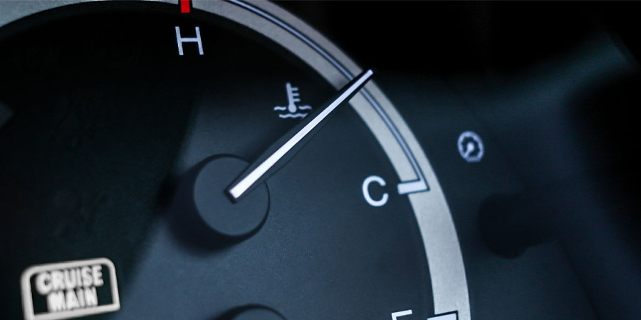 Close up of BMW heat gauge