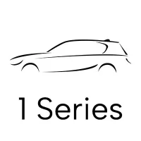 Minimalist outline drawing of BMW 1 Series hatchback