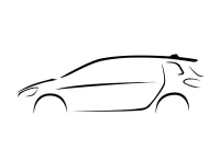 Minimalist outline drawing of BMW 2 Series hatchback