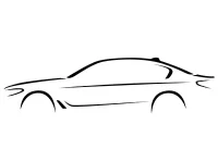 Minimalist outline drawing of BMW 5 Series sedan