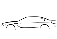 Minimalist outline drawing of BMW 6 Series coupe