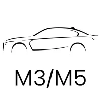 Minimalist outline drawing of BMW M3 sedan